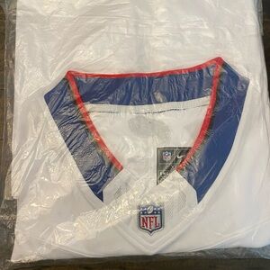 Nike White Bills NFL Jersey with Blue and Red Trim